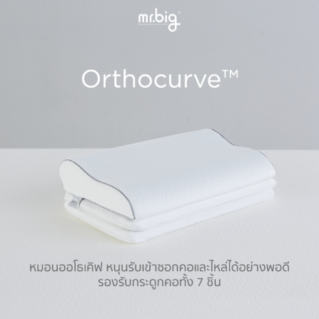 หมอนหนุน mr.big รุ่นออโธเคิฟ™ หมอนปรับระดับได้ สีขาว_8